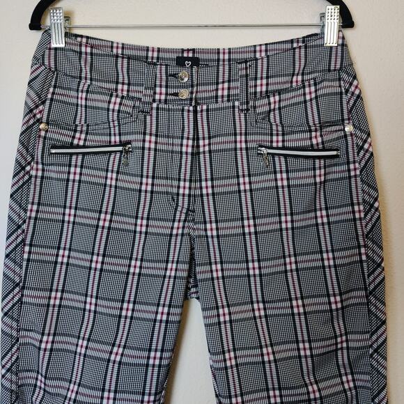 Daily Sports Born in Sweden Golf Pants Black Plaid 6 Technical Sporty Preppy - Picture 5 of 12